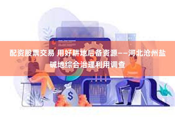 配资股票交易 用好耕地后备资源——河北沧州盐碱地综合治理利用调查