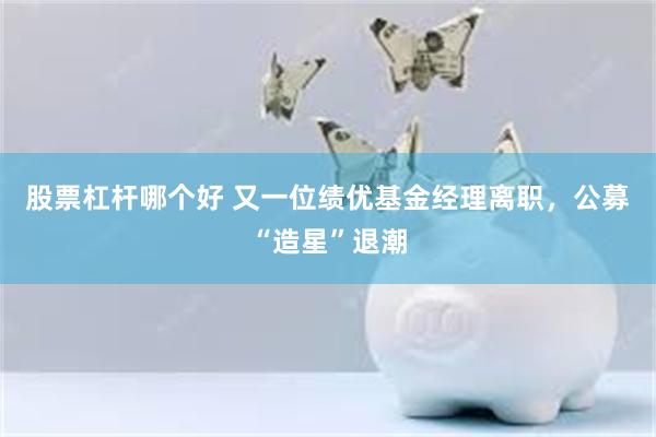 股票杠杆哪个好 又一位绩优基金经理离职,公募“造星”退潮